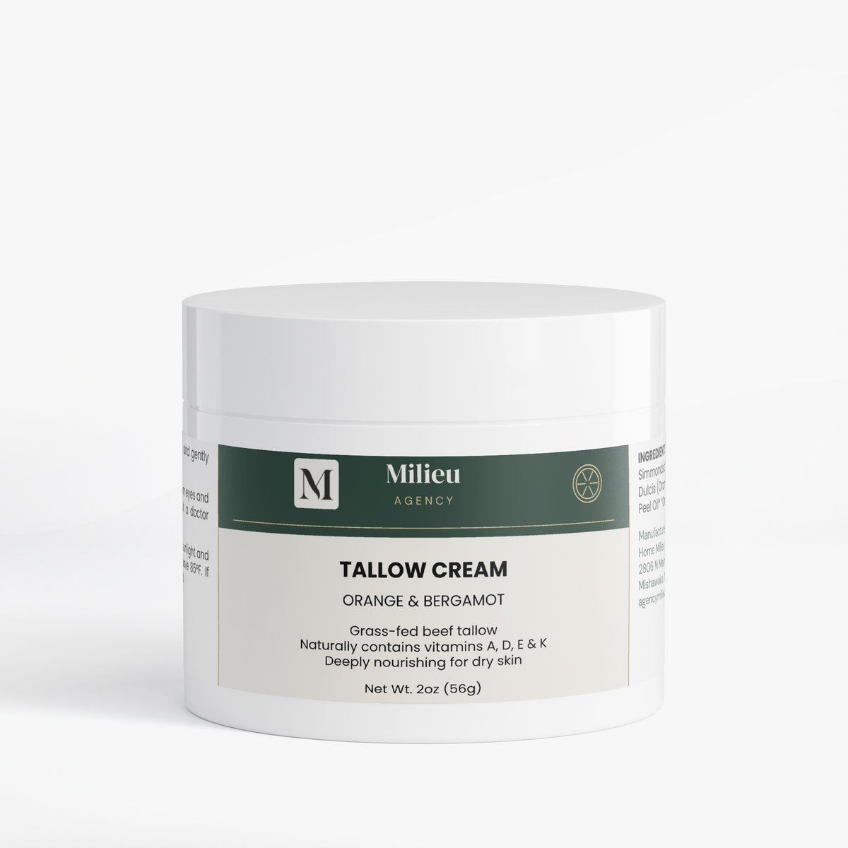 Milieu Tallow Cream Orange & Bergamot