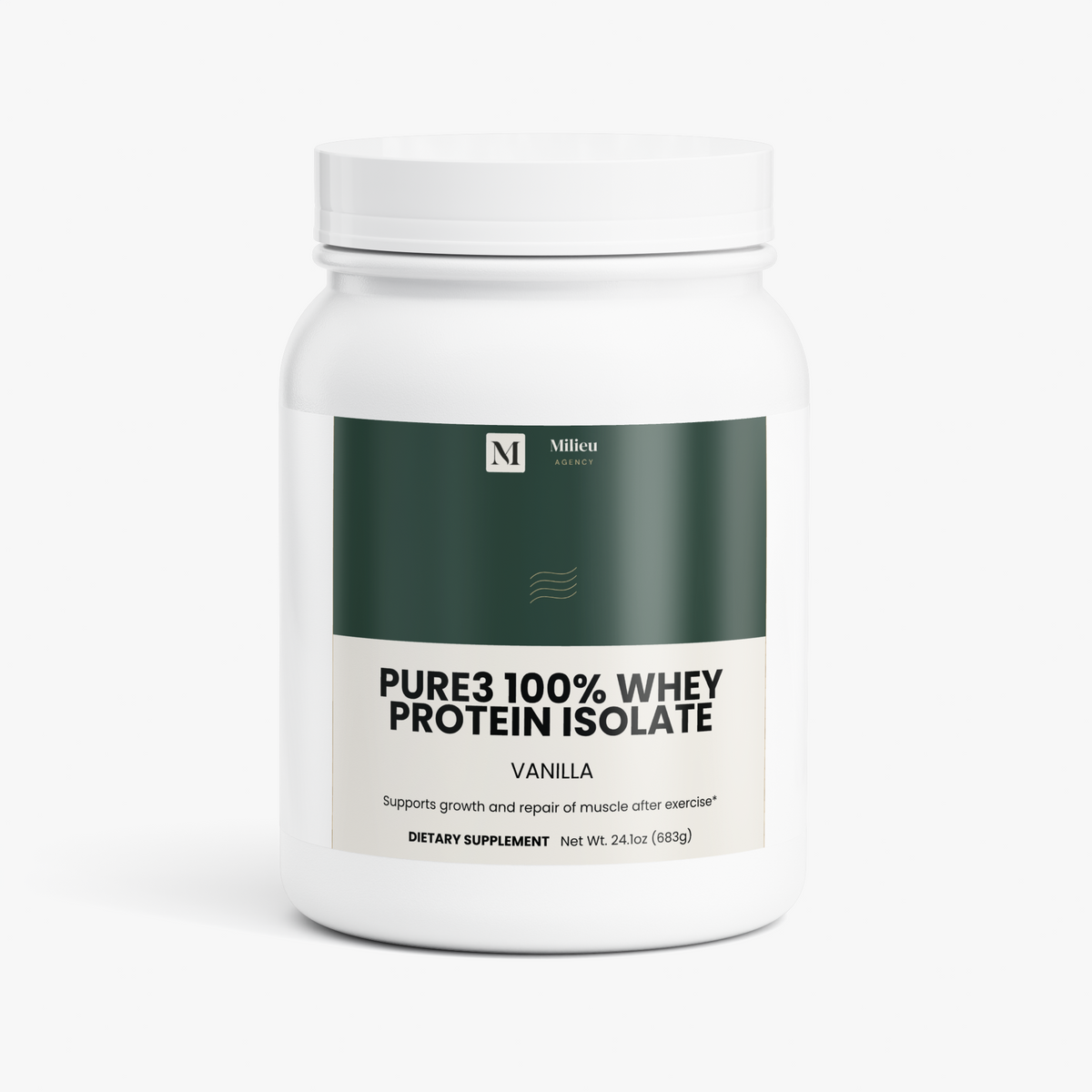 Milieu Pure3 100% Whey Protein Isolate (Vanilla)