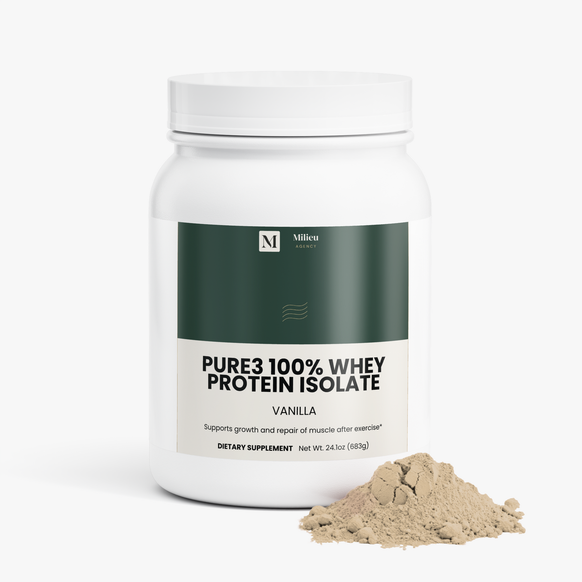 Milieu Pure3 100% Whey Protein Isolate (Vanilla)