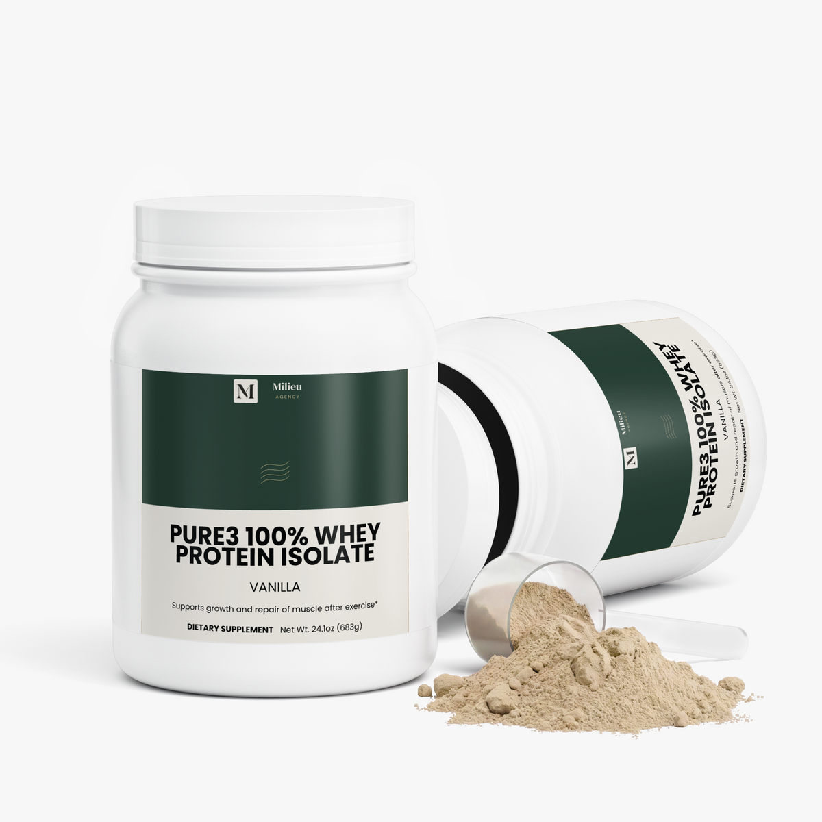 Milieu Pure3 100% Whey Protein Isolate (Vanilla)