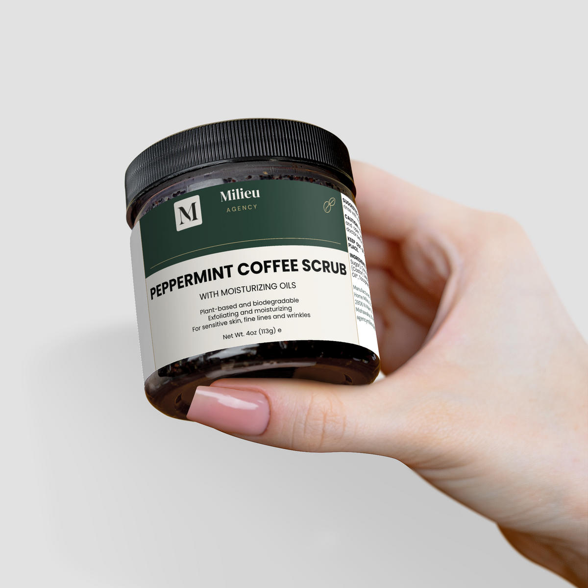 Milieu Peppermint Coffee Scrub