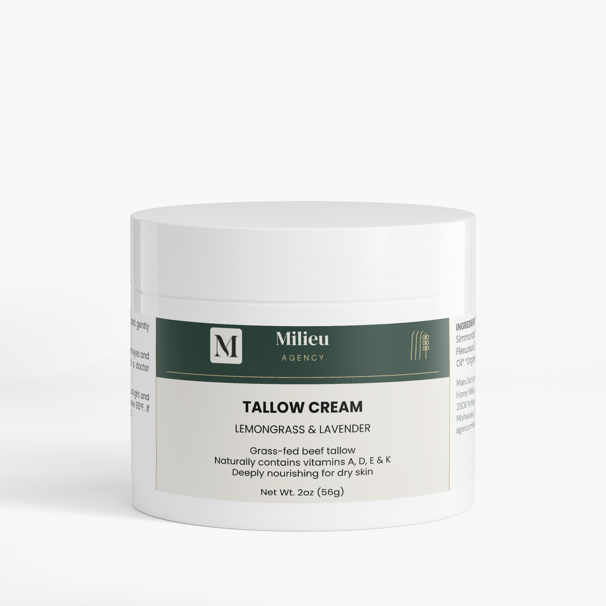 Milieu Tallow Cream Lemongrass & Lavender