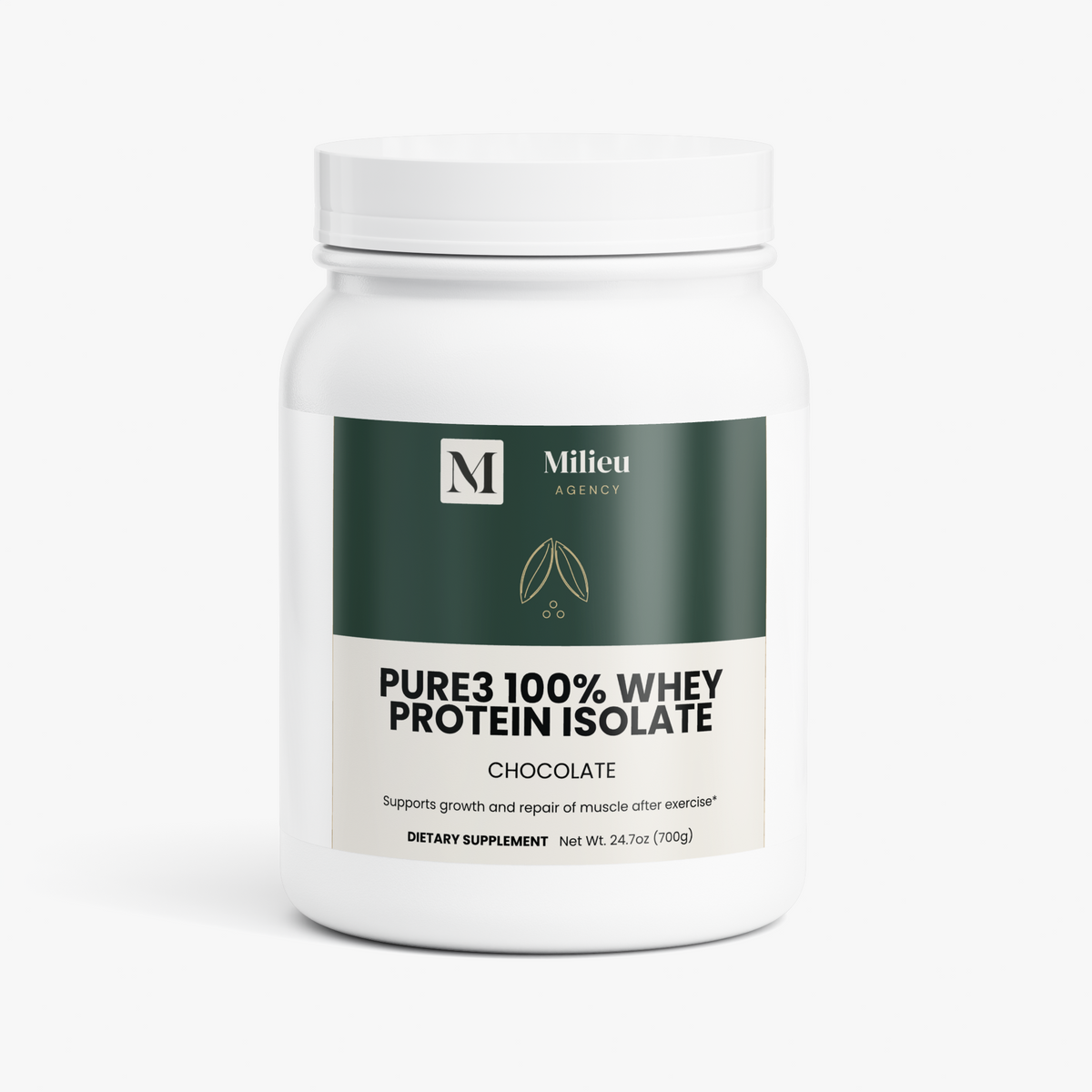 Milieu Pure3 100% Whey Protein Isolate (Chocolate)