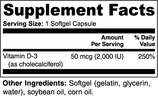 Milieu Vitamin D3 2,000 IU