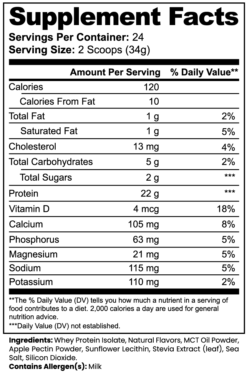 Milieu Advanced 100% Whey Protein Isolate (Vanilla)