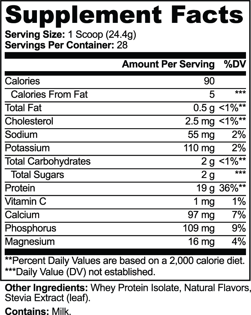 Milieu Pure3 100% Whey Protein Isolate (Vanilla)